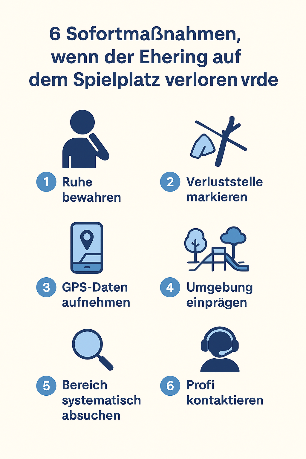  6 Sofortmaßnahmen, wenn der Ring auf dem Spielplatz verloren wurde