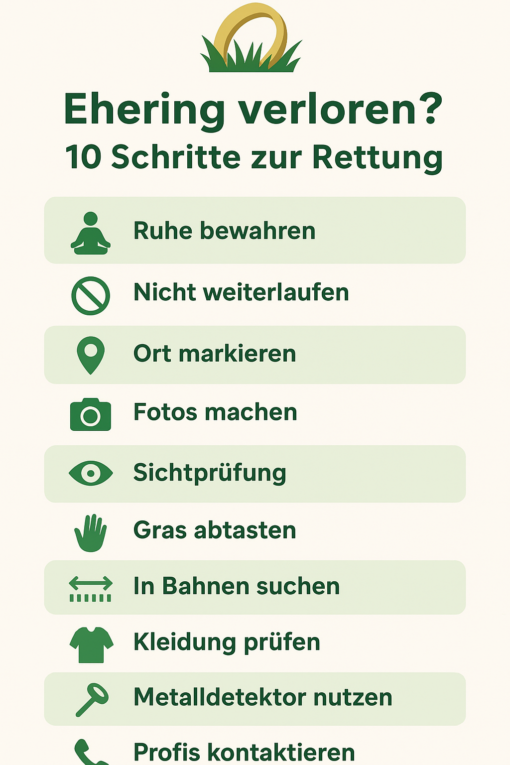 Ehering auf der wiese wiederfinden